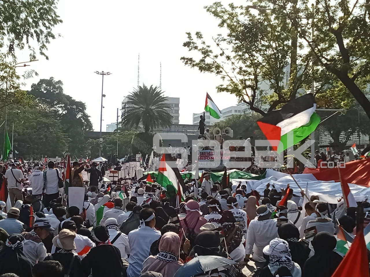 Aksi Dukung Palestina di Depan Kedubes AS di Jakarta Dilakukan Pas Hari Sumpah Pemuda