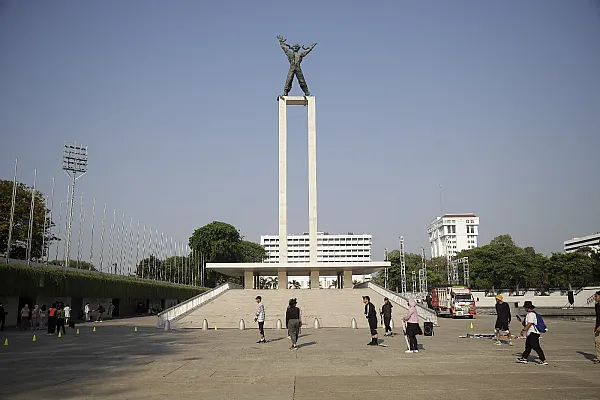 Suasana Lapangan Banteng saat ini, dijadikan fasilitas rekreasi dan olahraga warga Jakarta (November 2023)