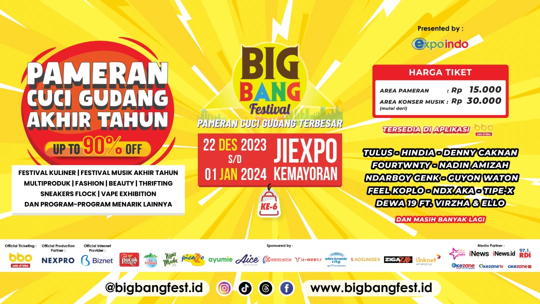 Gen Z dan Milenial Merapat! Ada Thrift & Diskon 90% di Big Bang Festival Jakarta