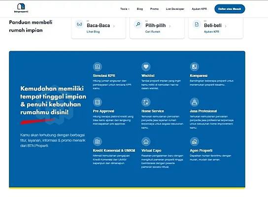 layanan perumahan-mortgages yang ada di Super App BTN Mobile
